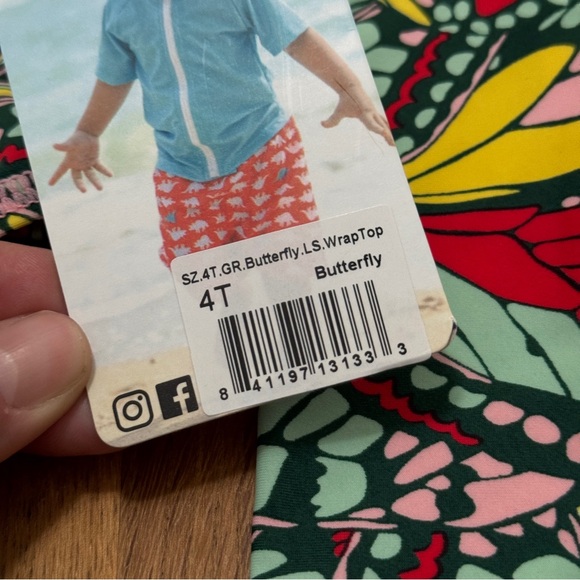 SwimZip 4T Butterfly Long Sleeve Wrap Swim Beach Top Sun Protection NEW - Picture 8 of 10